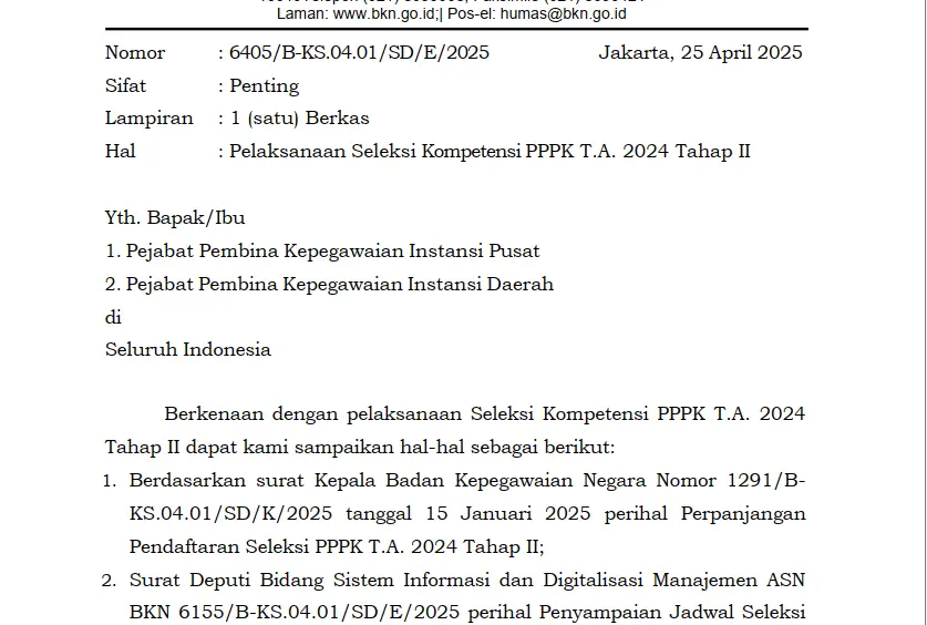 PENYESUAIAN JADWAL P3K